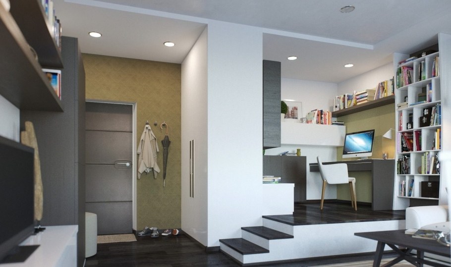 Кухня гостиная спальня