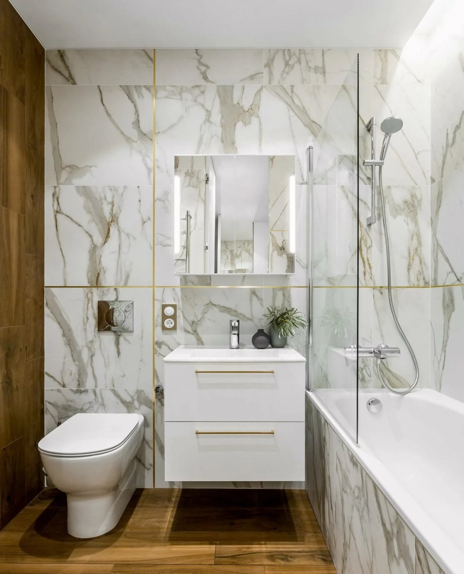 Ванная под мрамор 3 кв.м