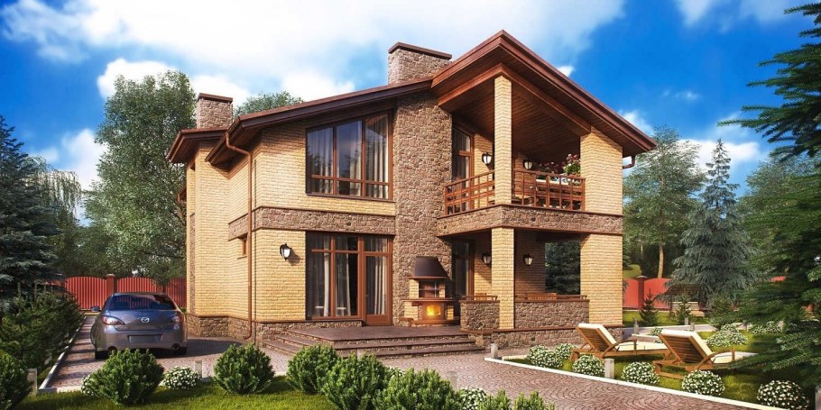 Проекты коттеджей из кирпича