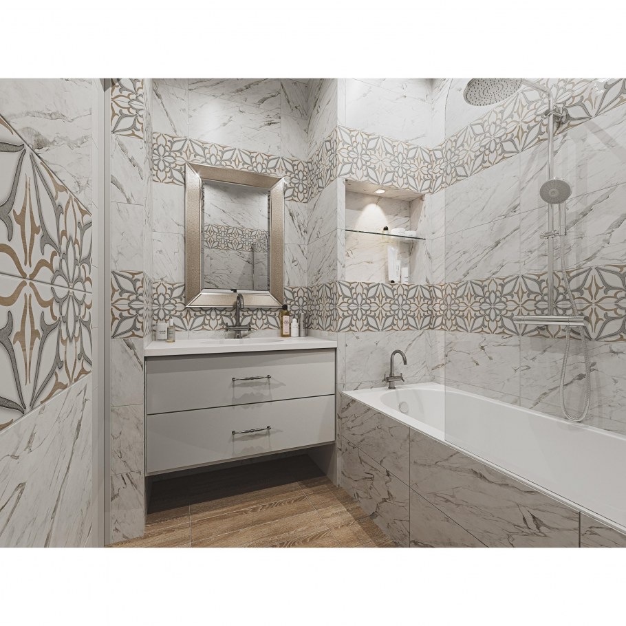 Плитка настенная Marble 30х60 см 1.62 м цвет белый