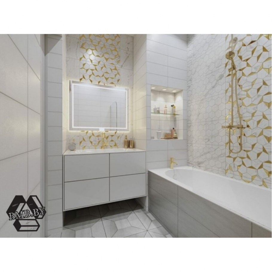Плитка настенная Marble 25х35 см 1.4 м² цвет белый