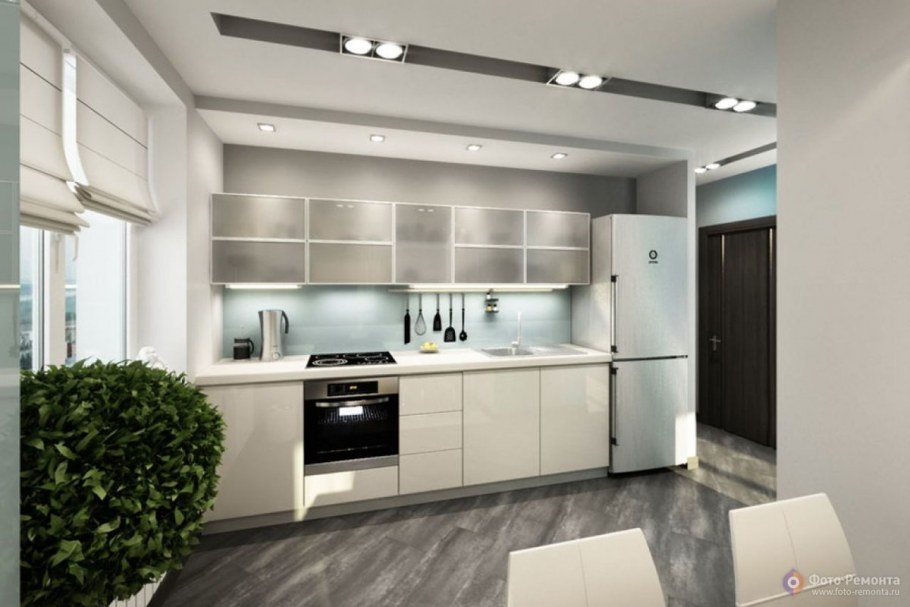 Кухня в светлых тонах в современном стиле