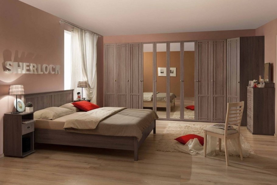 Шкаф Лео 2 зеркала дуб сонома