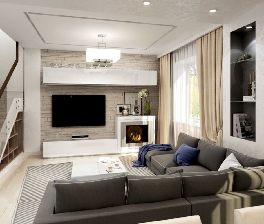 Уютная гостиная ТВ зона