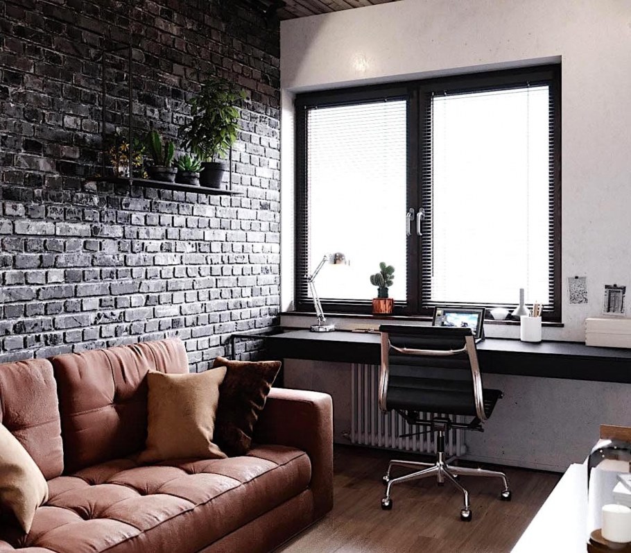 Спальня лофт черная