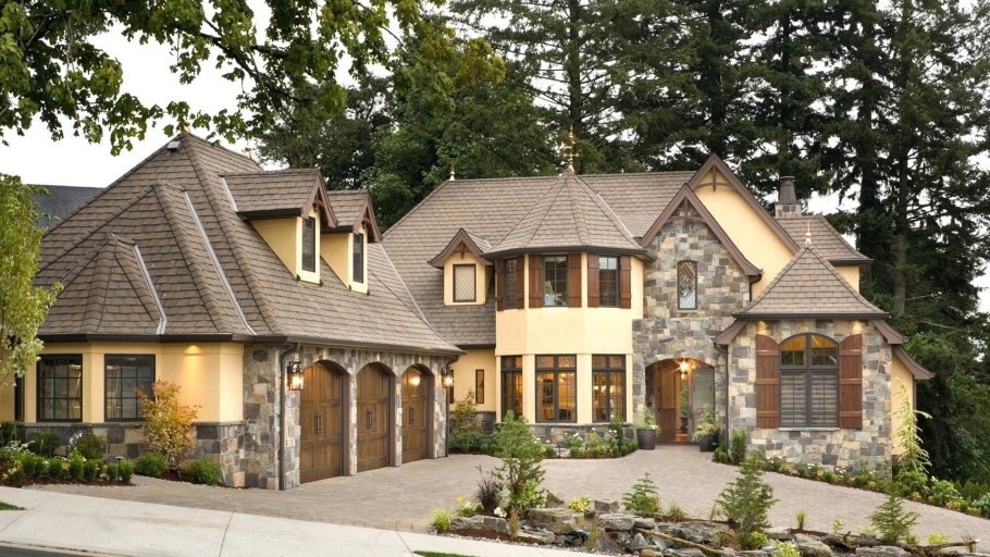 Фасады домов с плоской крышей