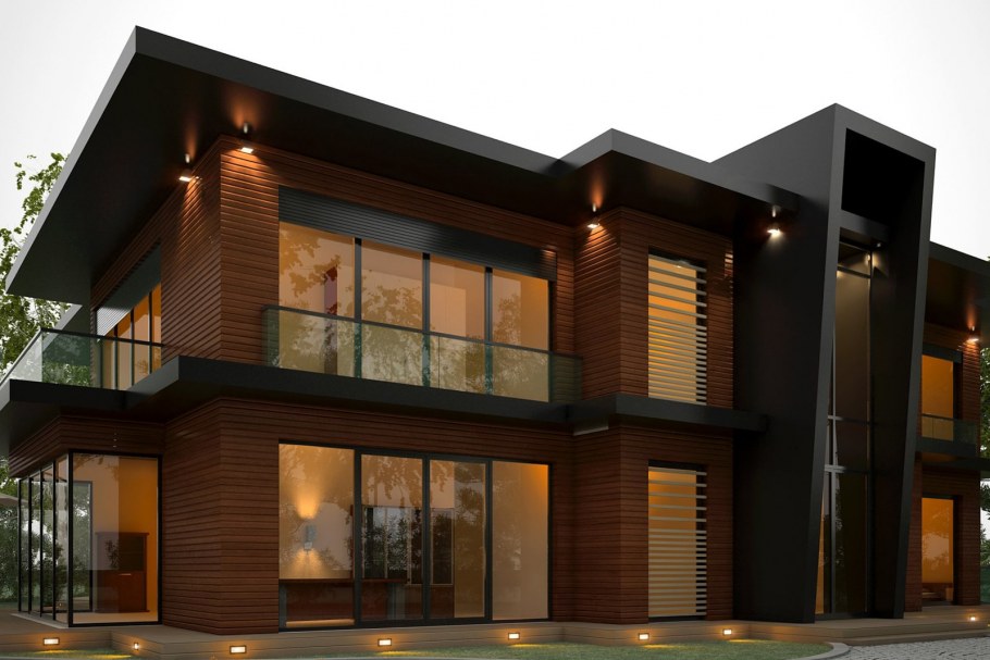 Комбинированная отделка фасада