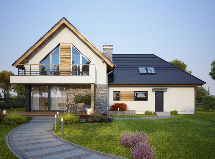 Современный фасад камень