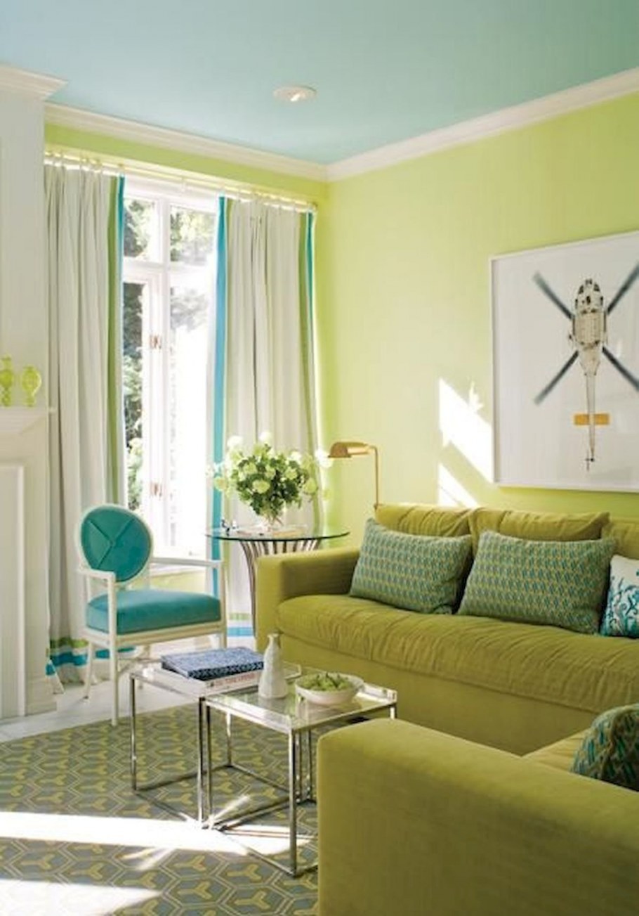 Гостиная в зеленом цвете