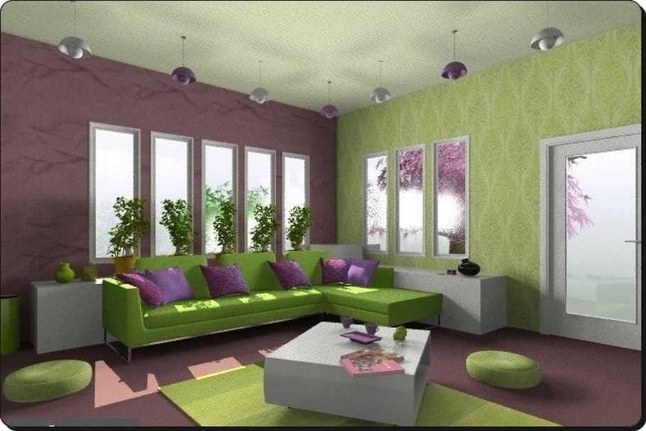 Интерьер в бирюзово желтых тонах