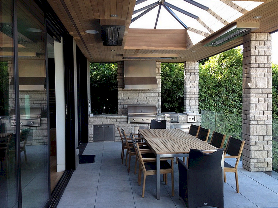 Беседка с мангальной зоной в стиле лофт