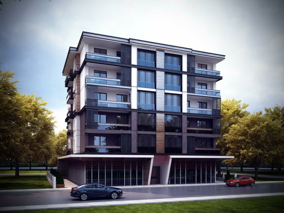 Четырехэтажный многоквартирный дом