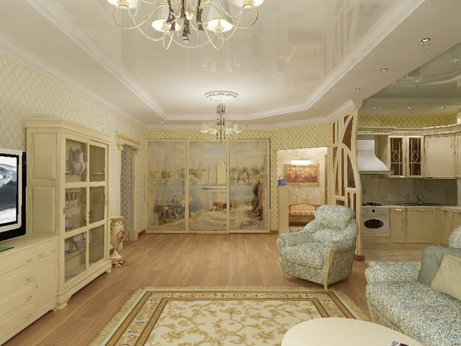 Интерьер трехкомнатной квартиры