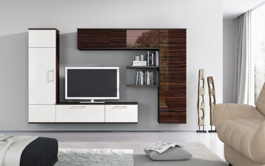 Навесные шкафы в гостиную