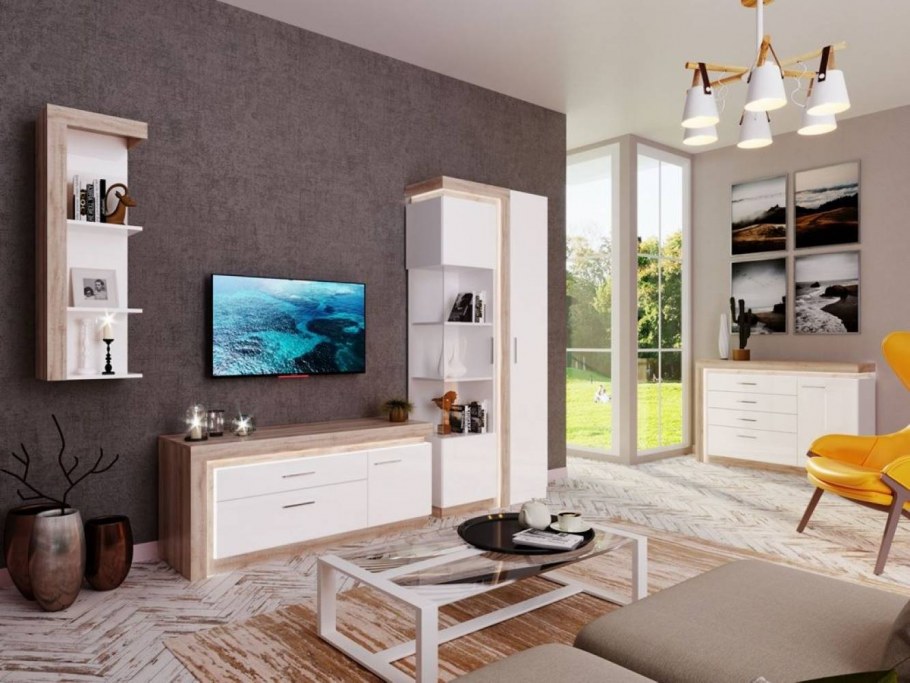 Стенка Shift Black/White глянец