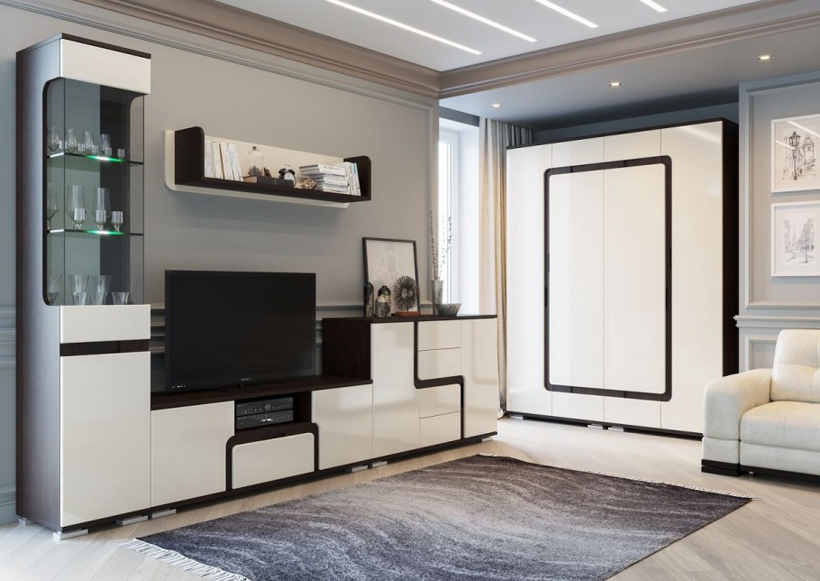 Стенка CALABRINI 3 современная мебель глянец