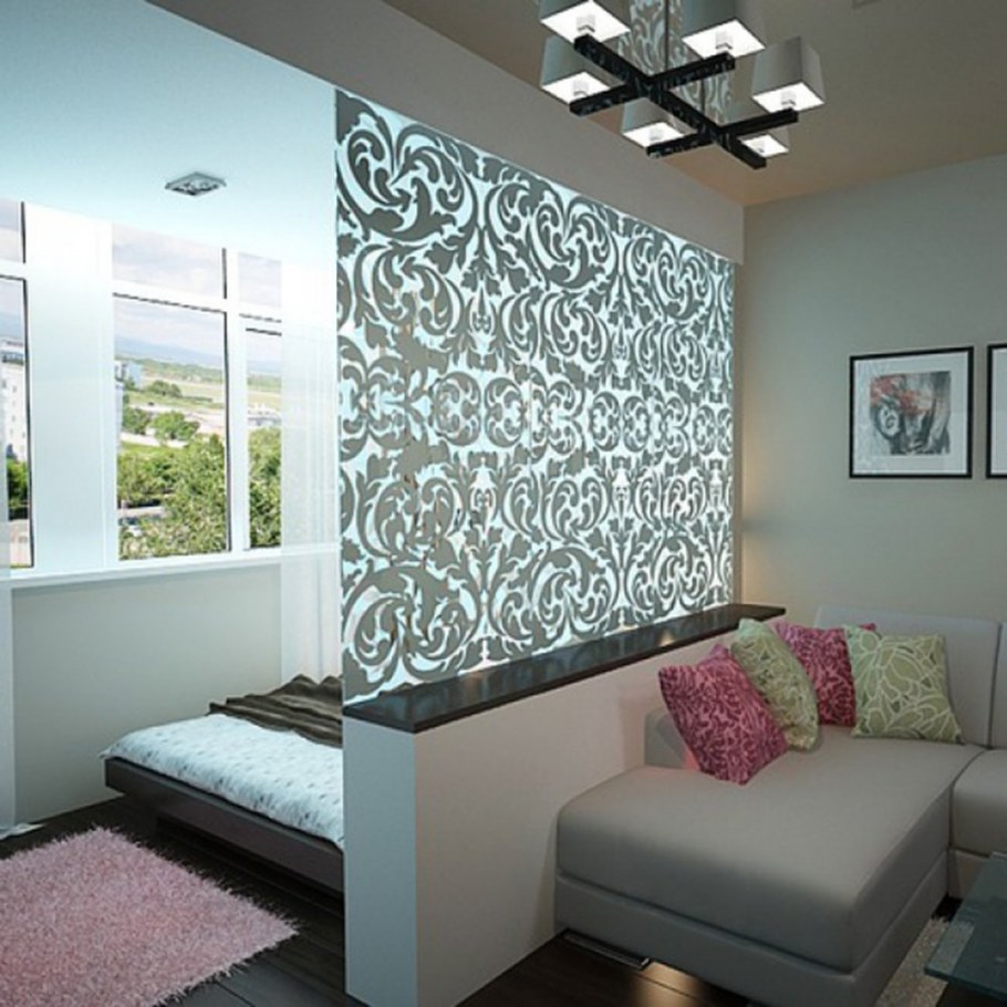 Спальня-гостиная с перегородкой