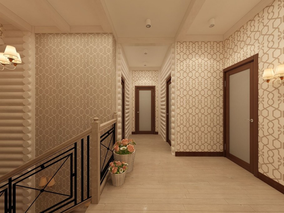 Обои с бордюром в прихожей