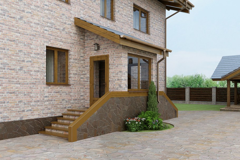 Крыльцо для частного дома из блоков