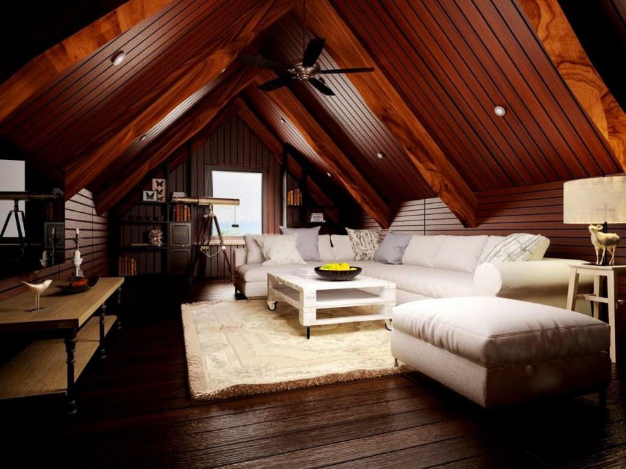 Мансардная комната интерьер