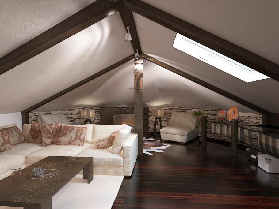 Мансарда под односкатной крышей