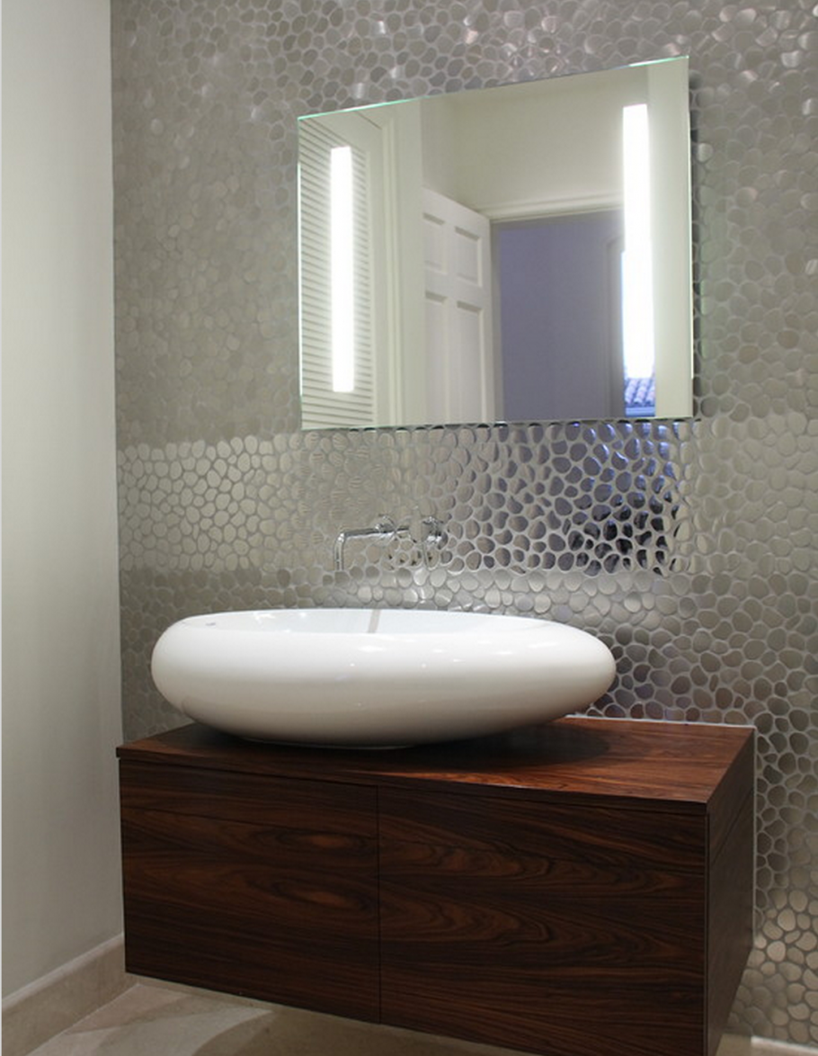 Накладная раковина в ванную комнату в интерьере