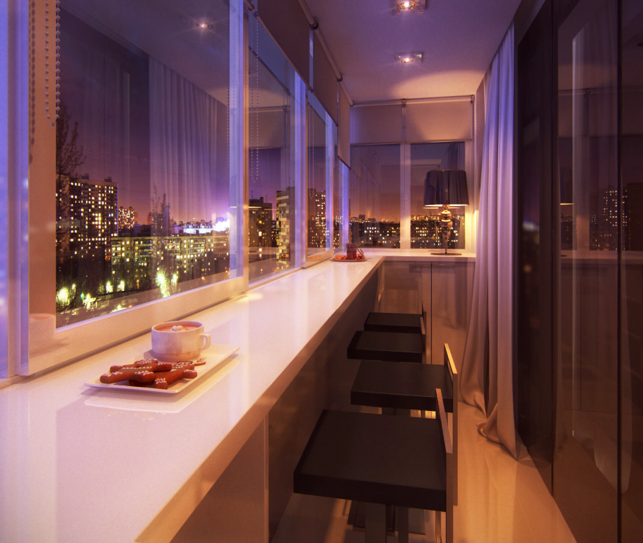 Французское панорамное остекление балкона п44