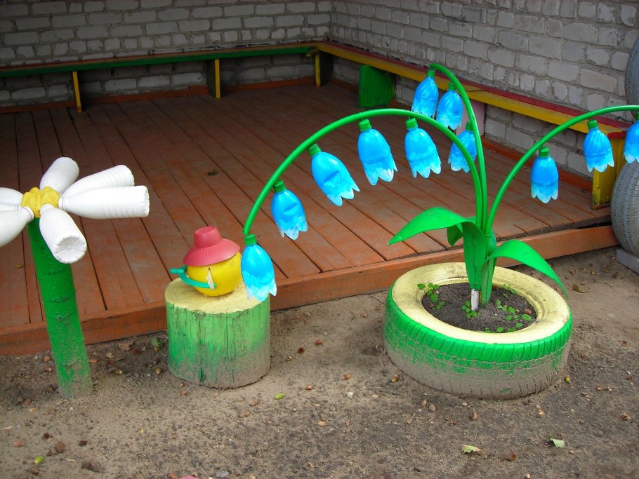 Садовые фигуры из шин
