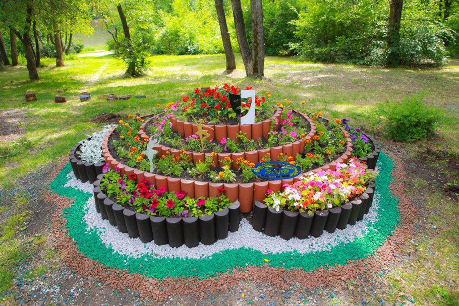 Схема миксбордера непрерывного цветения