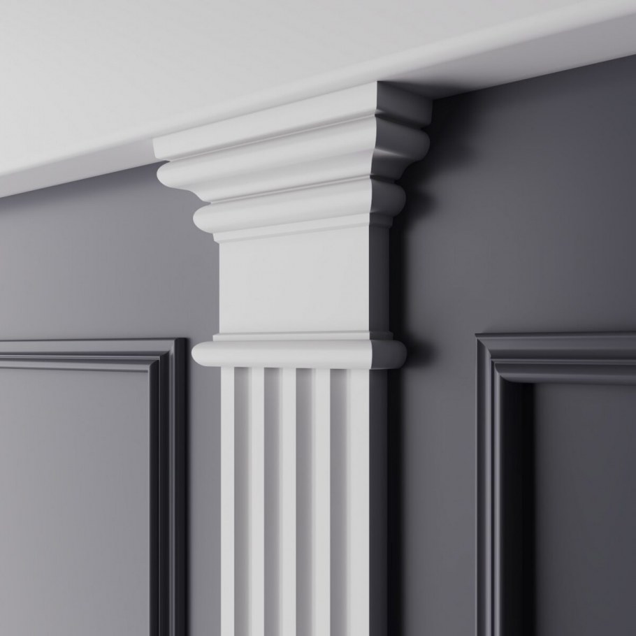 Квадратные колонны в интерьере