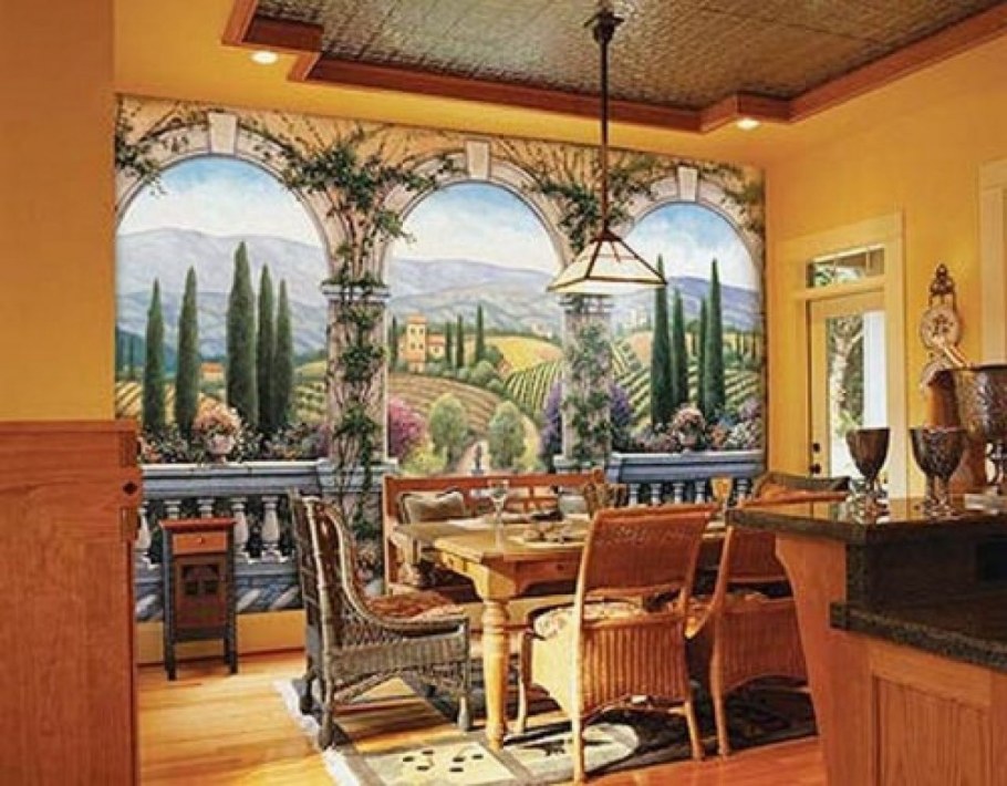 Фрески в интерьере кафе