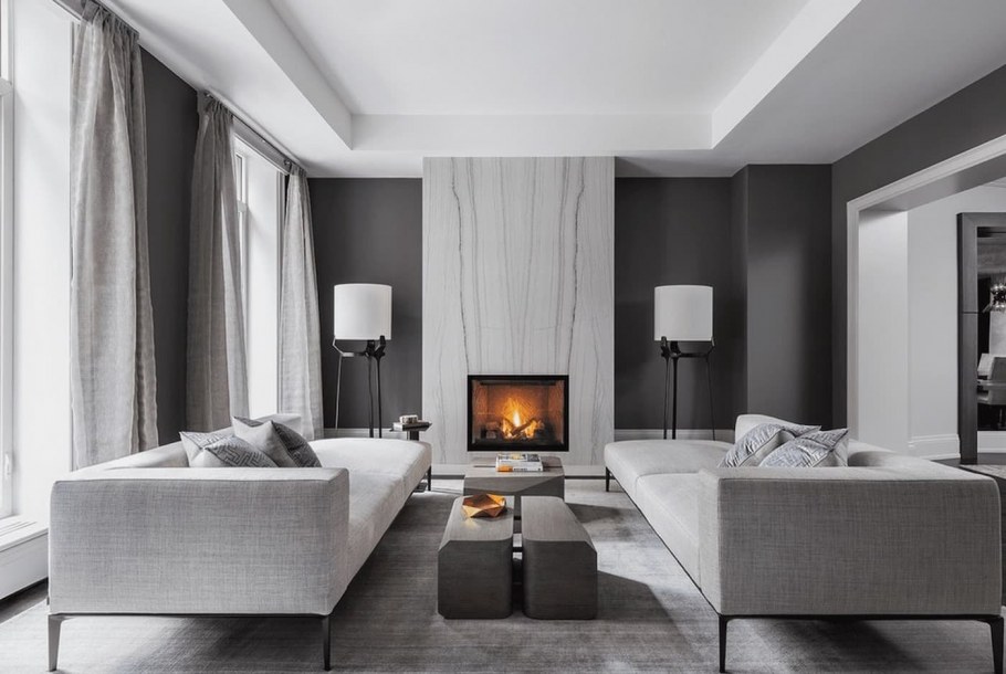 Гостиная в серых тонах