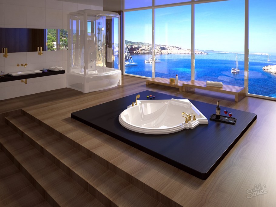 Ванная с полками из плитки