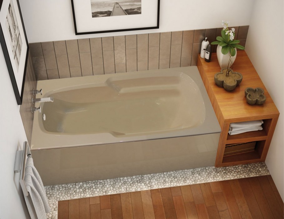 Угловая ванна встроенная в подиум