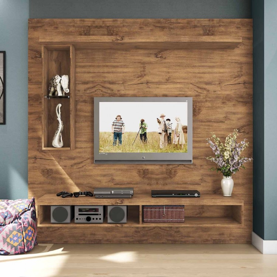 Деревянное панно на стену под телевизор