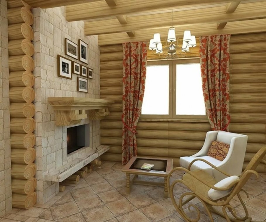 Отделка сруба изнутри