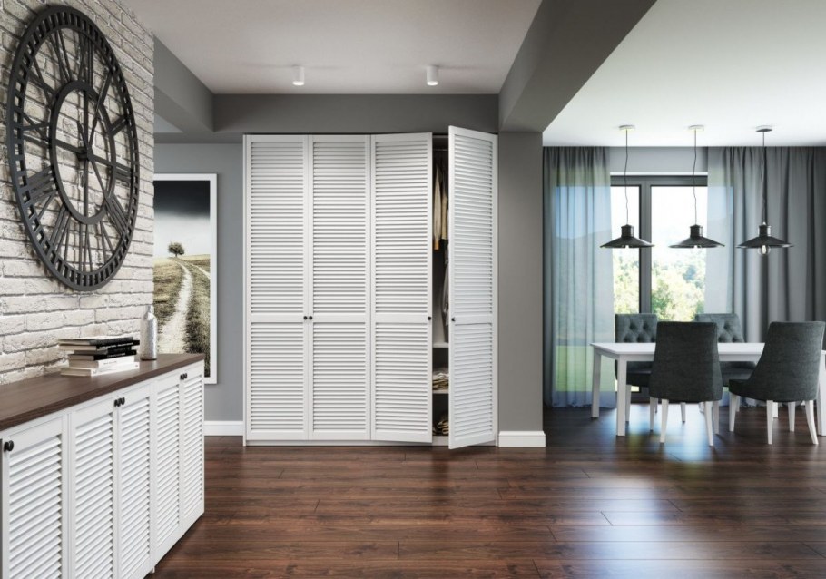 Жалюзийные двери в интерьере лофт