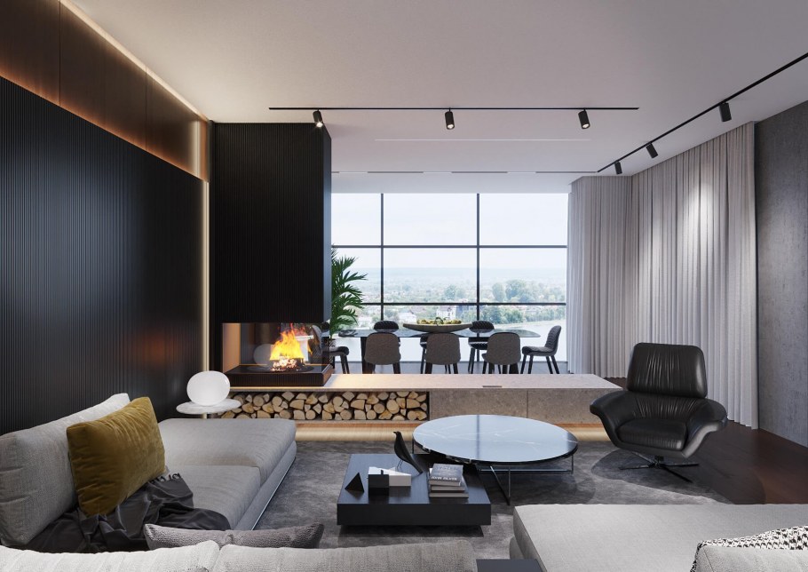 Точечное освещение в гостиной