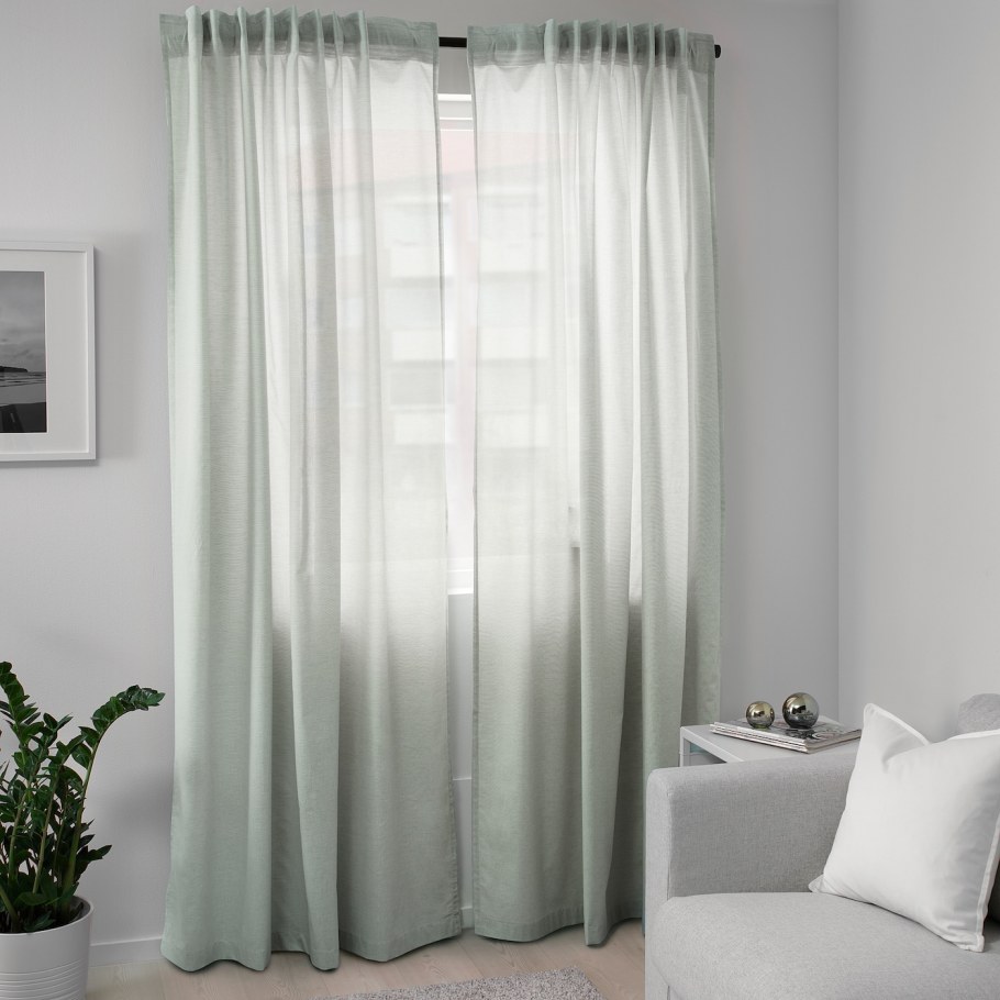 Шторы ТИБАСТ зеленые икеа