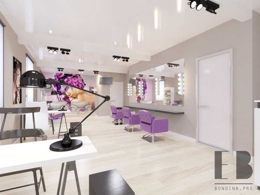 Салон красоты в черно белом стиле