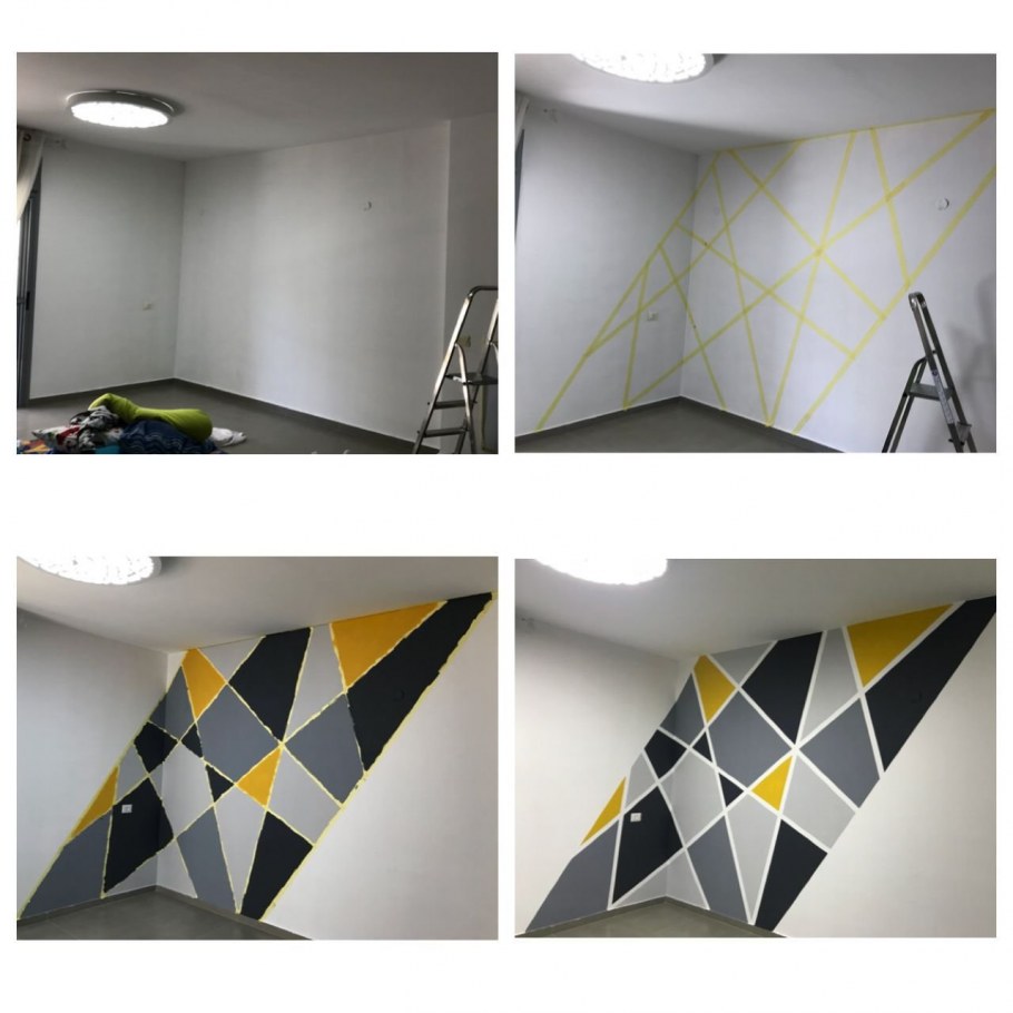 Декор стен с помощью малярного скотча