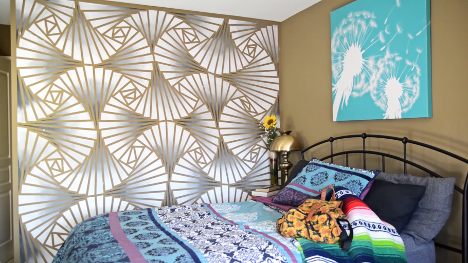 Покраска стен с малярной лентой