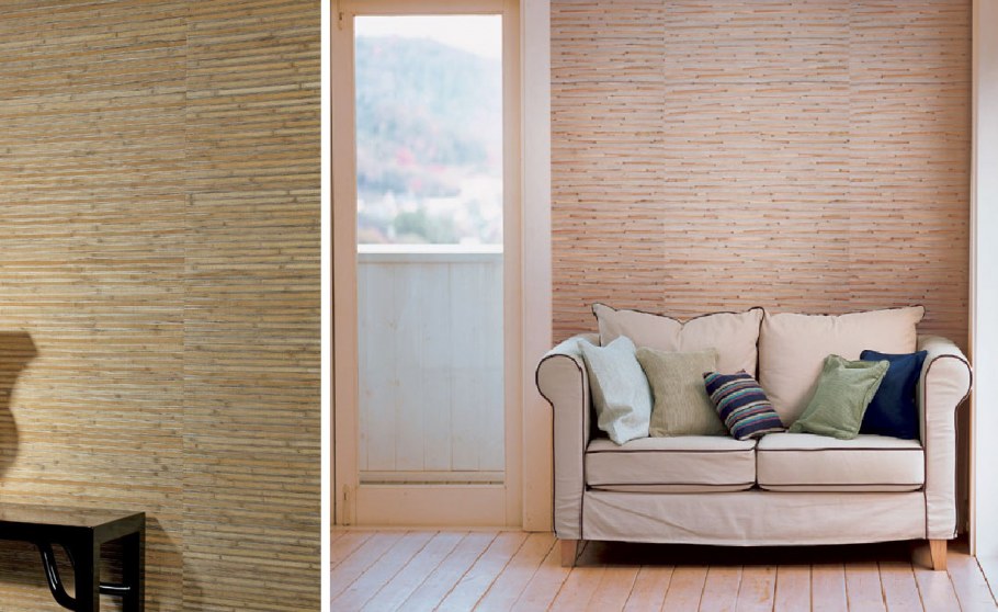 Бамбуковое полотно для стен в интерьере