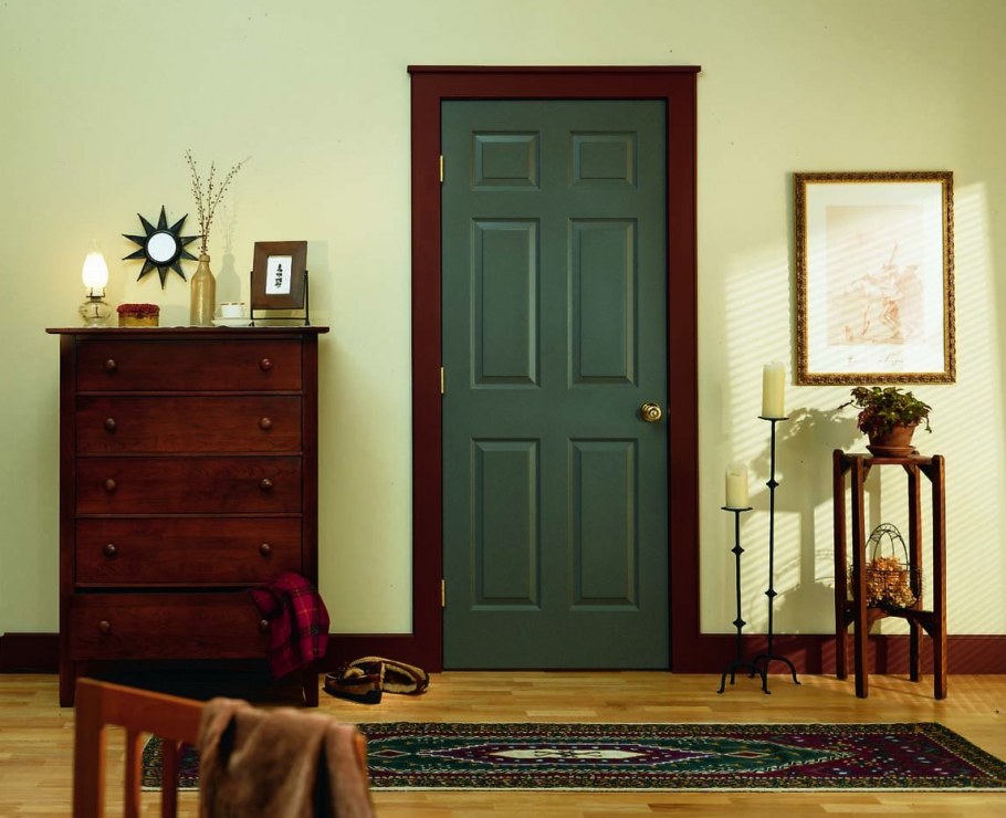 Оливковые двери в интерьере