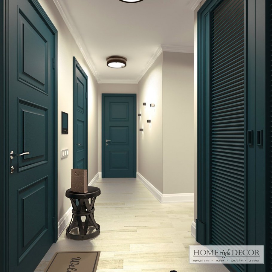 Разноцветные двери в интерьере квартиры