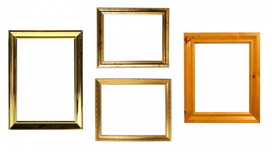Золотая багетная рамка