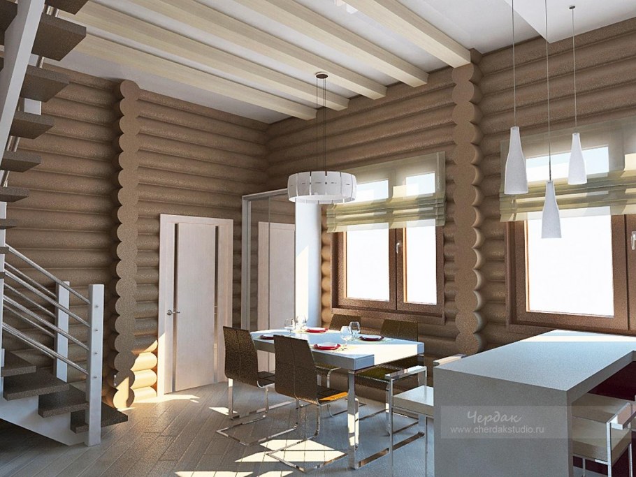 Дом из бревна внутренняя отделка