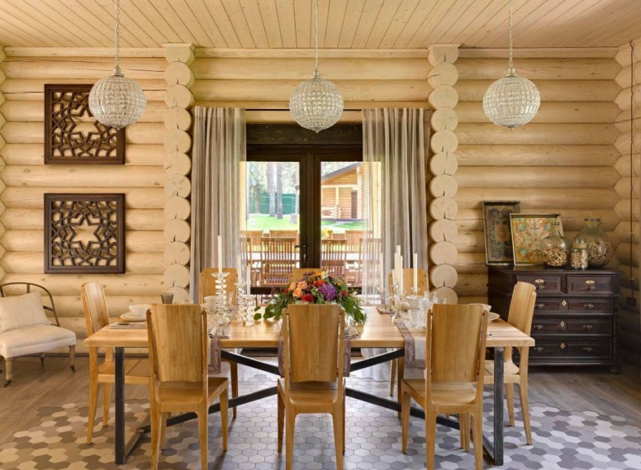 Бревенчатый дом интерьер