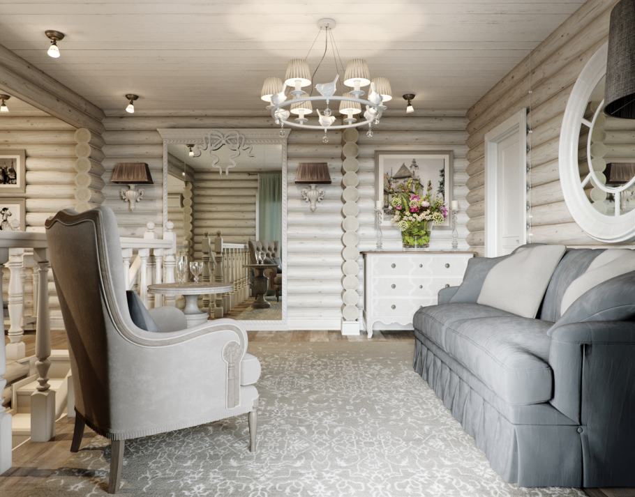 Интерьер в деревянном срубе