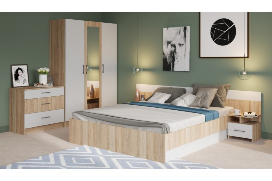 Спальный гарнитур Алена дуб сонома/белый